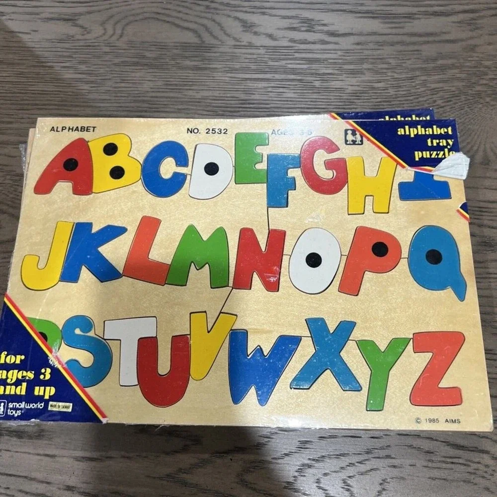 Vintage Alphabet Puzzle 1985 Still In Package‎ Wooden Colorful Classic Nostalgia